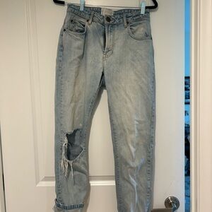 Light Blue Straight Leg Jeans